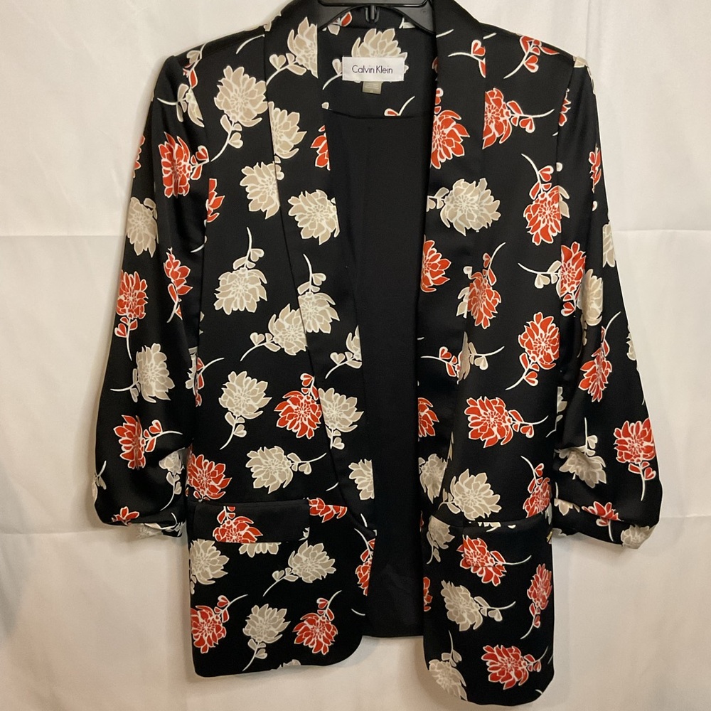 Calvin Klein Women's Black Floral Jacket